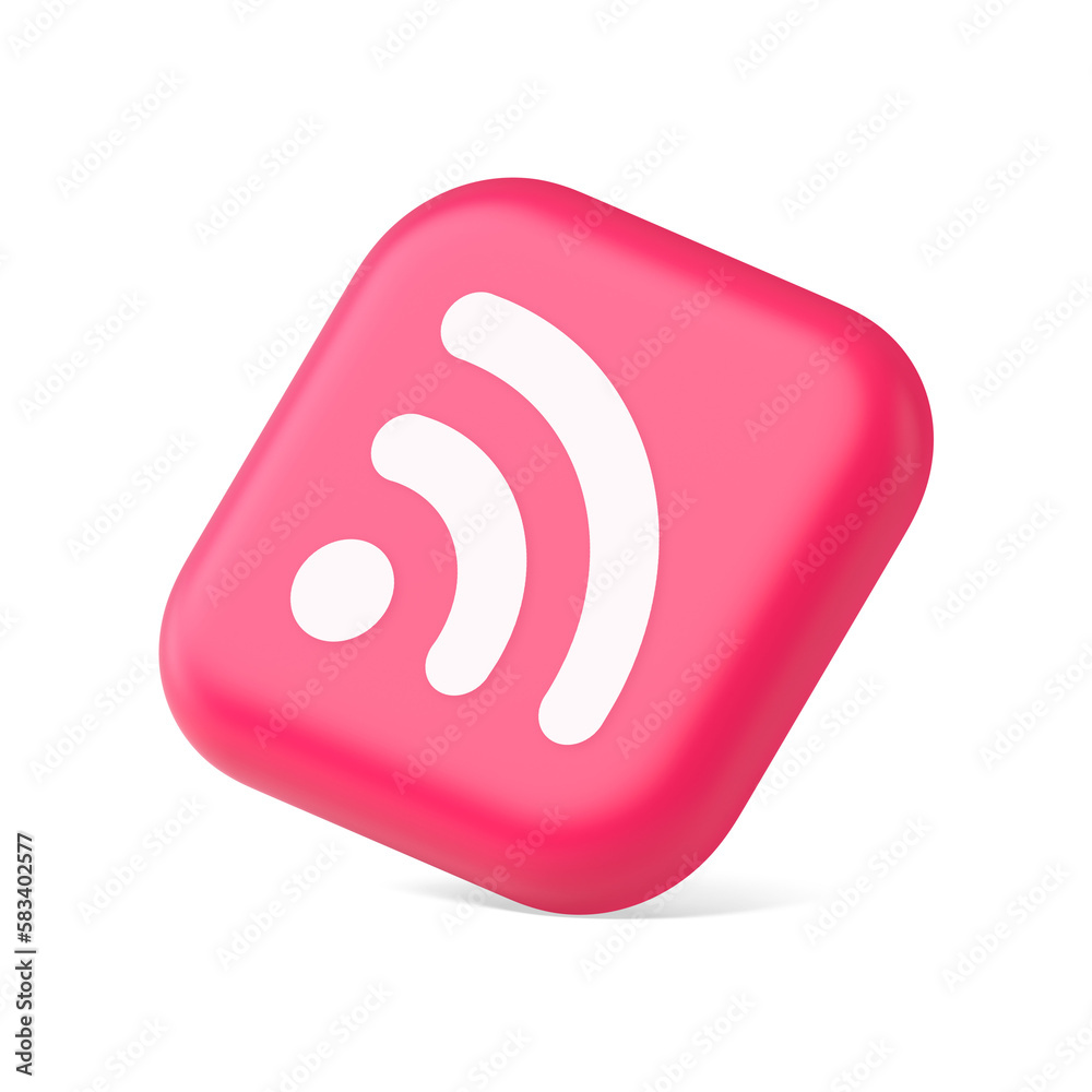 Poster Wifi available access button wireless internet connection signal 3d icon symbol website element