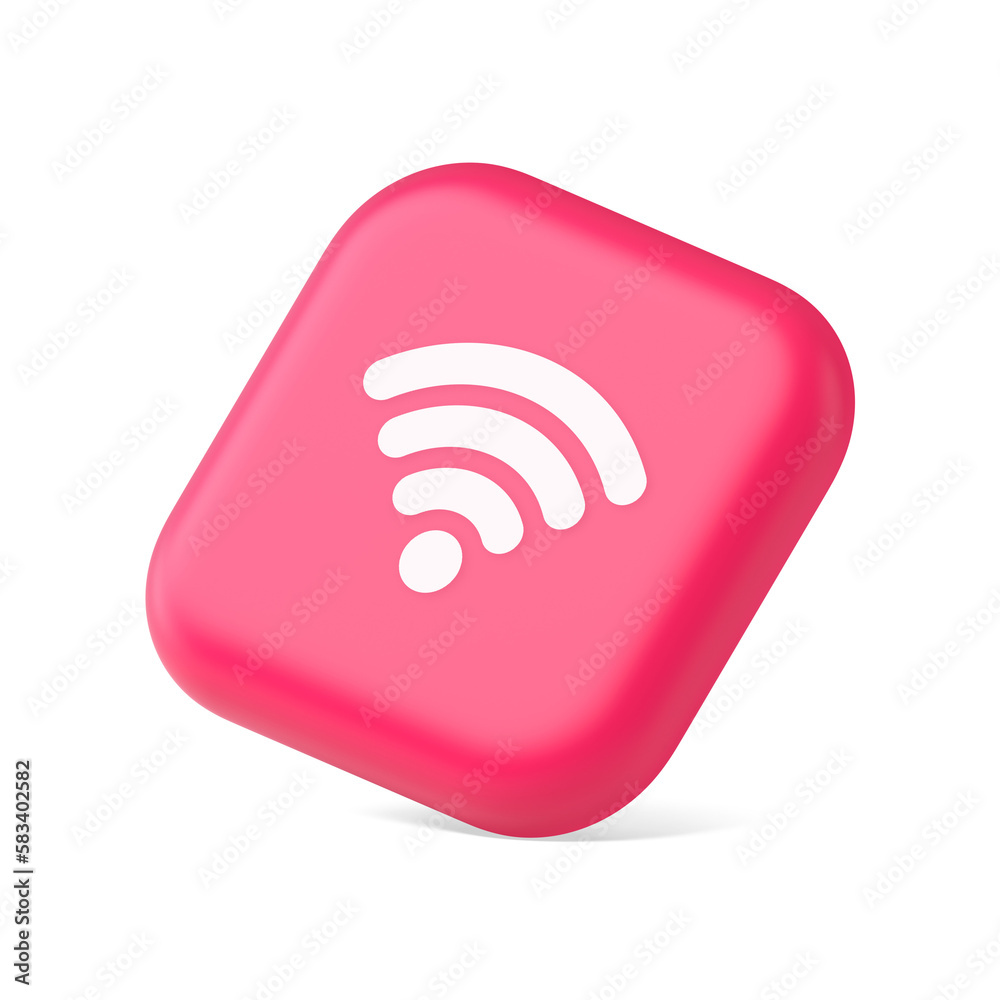 Poster wi fi internet connection button high speed wireless cyberspace digital network 3d isometric icon