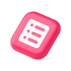 To do list agenda important message button planner business organizer time management 3d isometric icon