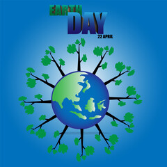 Naklejka premium Design vector Earth Day suitable for your design banner or poster template