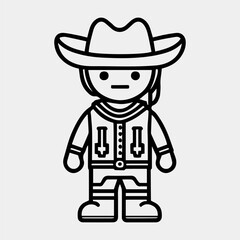 a cute cowboy vector silhouette