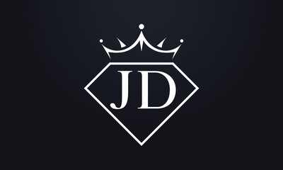 Diamond crown vector. Luxury queen logo for jewelry vector with letters	