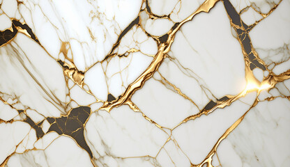 Tileable Calacatta Gold Marble Texture, Generative AI