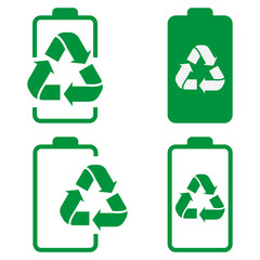 Battery with recycle sign. Used batteries. Battery Recycle Concept Illustration