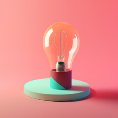 light bulb in trending color palette with Generative AI