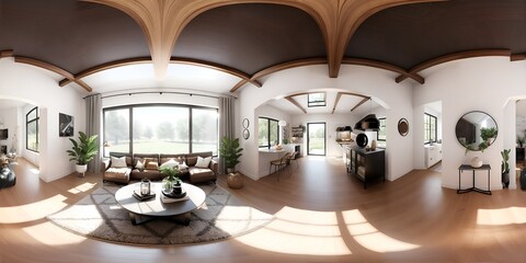 Photo of a bright and spacious living room with ample natural lighting