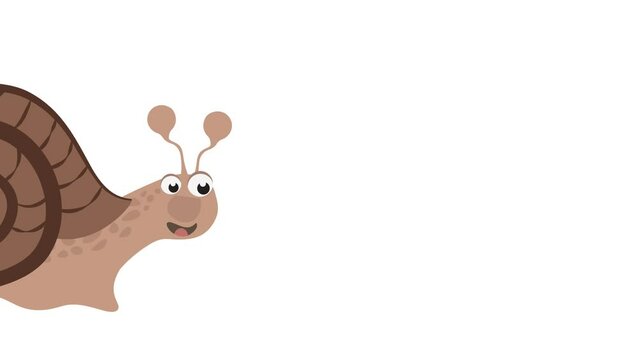 simple video animation brown cartoon snail