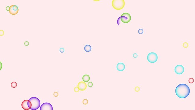 simple video animation colorful bubbles on pink