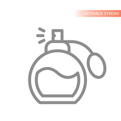 Perfume bottle line vector icon. Editable stroke, cosmetics symbol.