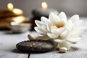 Fototapeta na wymiar Relax and Rejuvenate with a Zen Aromatherapy Massage at a Spa. Generative Ai
