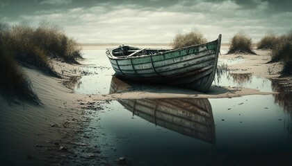 boat on the lake (Generative AI)