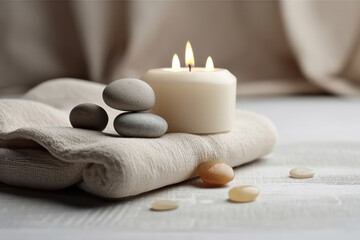 Fototapeta na wymiar Relax and Rejuvenate with a Zen Aromatherapy Massage at a Spa. Generative Ai