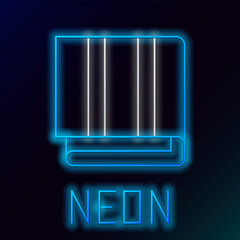 Glowing neon line Towel stack icon isolated on black background. Colorful outline concept. Vector