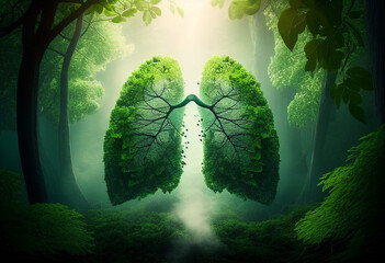Forests are the lungs of the planet concept of International Day of Forests. AI generated illustration