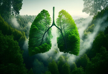 Forests are the lungs of the planet concept of International Day of Forests. AI generated illustration