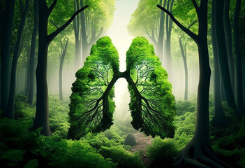 Forests are the lungs of the planet concept of International Day of Forests. AI generated illustration