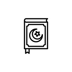 vector illustration of quran icon with outline style. suitable for any purpose.