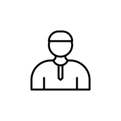 vector illustration of muslim man icon with outline style. suitable for any purpose.