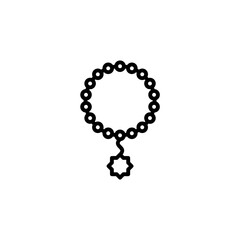 vector illustration of tasbih icon with outline style. suitable for any purpose.