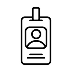 ID Name Tag, Visitor Card Outline Icon Vector Illustration
