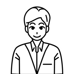 Male Avatar, Business Man Icon Outline Vector Illustration