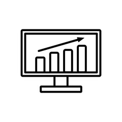 Digital Graphic Profit Data Monitor Icon Outline Vector Illustration