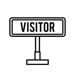 Visitor Sign Outline Vector Illustration