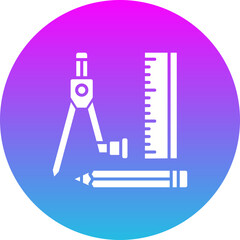 Drawing Tool Gradient Circle Glyph Inverted Icon