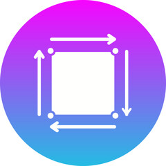 Square Gradient Circle Glyph Inverted Icon