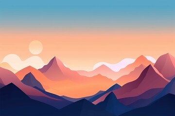 Artistic Mountain Background. Digital Art Wallpaper. Landscape Mountain. Generative AI