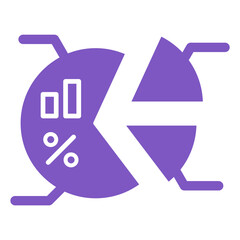 Pie Chart Multicolor Glyph Icon