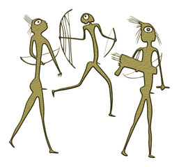 Hunters - figures look like cave painting