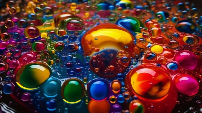 colorful bubbles background (Ai generative art)