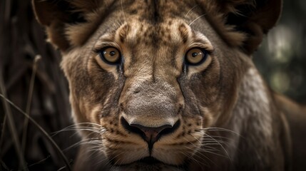Fototapeta na wymiar close up of a lion (Ai generative art)