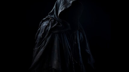 black cloak in the dark (Ai generative art) - obrazy, fototapety, plakaty