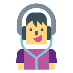 listening flat icon style