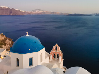 Fototapeta na wymiar Santorini is a Greek island for summer holidays