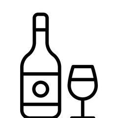 weinflasche und glas icon schwarz