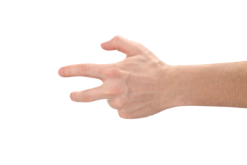 Strange hand sign, cut out