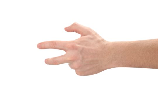 Strange hand sign, cut out