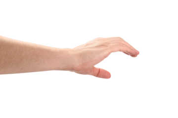 Male hand, holding something, cut out