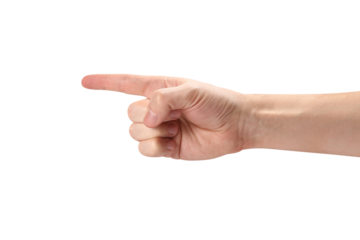 Pushing or pointing male hand, cut out