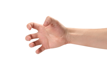 Male hand, grabbing or holding something or somebody, cut out 