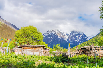 Meili Snow Mountain Scenery and Rural Roads in Yunnan Province, China 
 on June 11, 2022