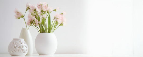bouquet of white tulips in vase, generative ai