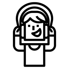 listening line icon style