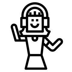 listening line icon style