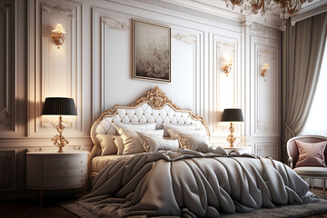 luxury hotel bedroom, generative ai