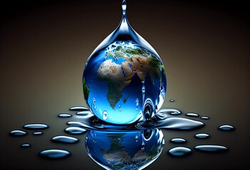 Waterdrop Earth, Climate Change, Water Scarcity 