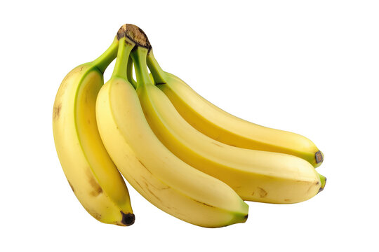 Banana bunch isolated on transparent background. generative Ai